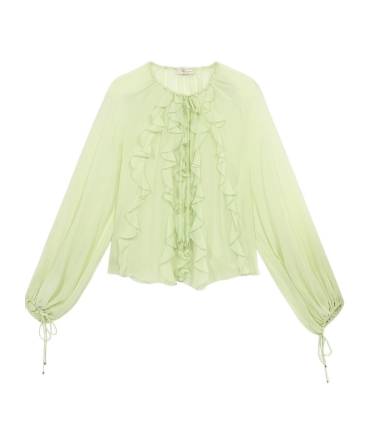 Blumarine Long-sleeved Shirt In Nude