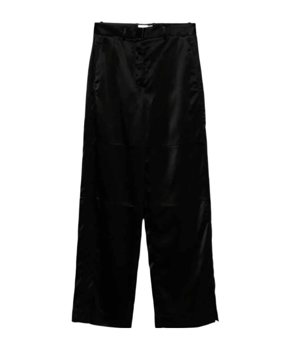 Shop Jil Sander Satin Trousers In Black