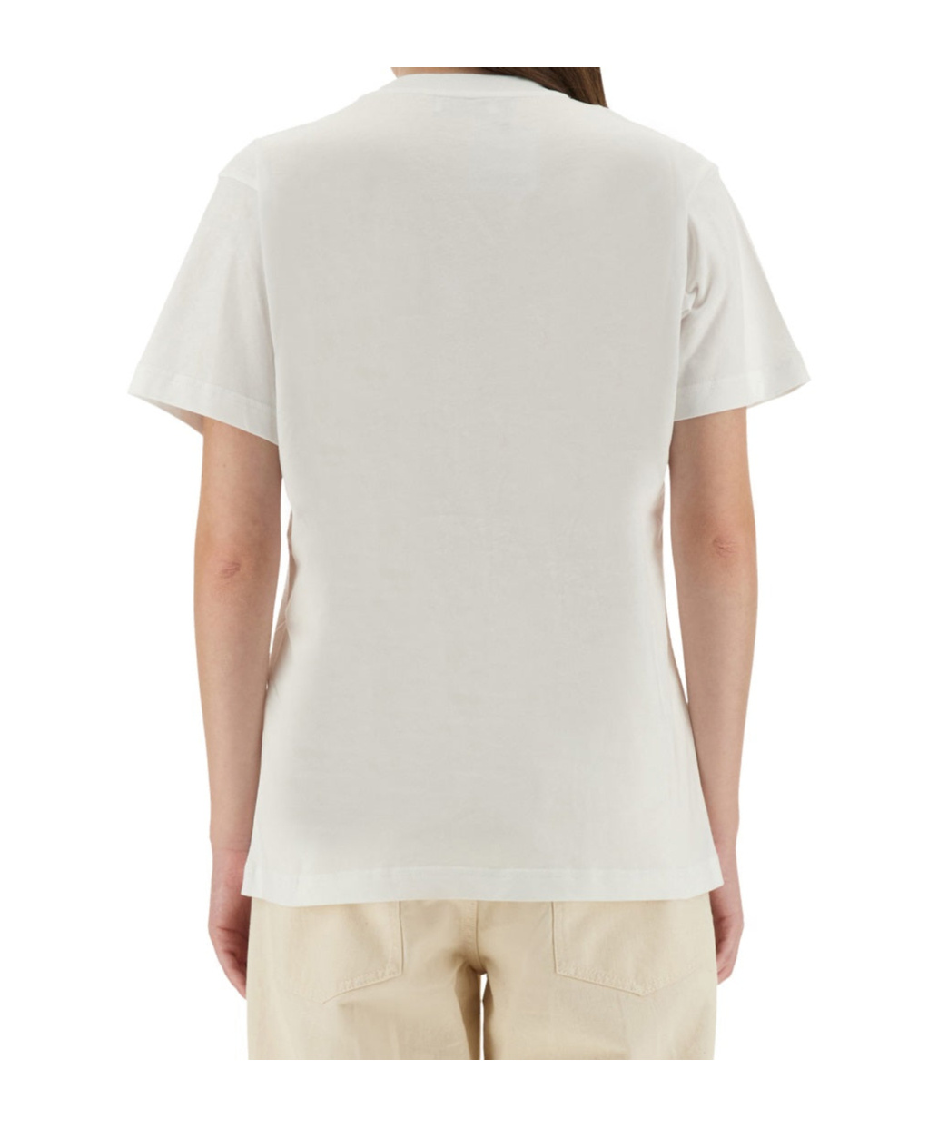 Moschino Embroidered Crew Neck T-shirt In Soft Cotton In White