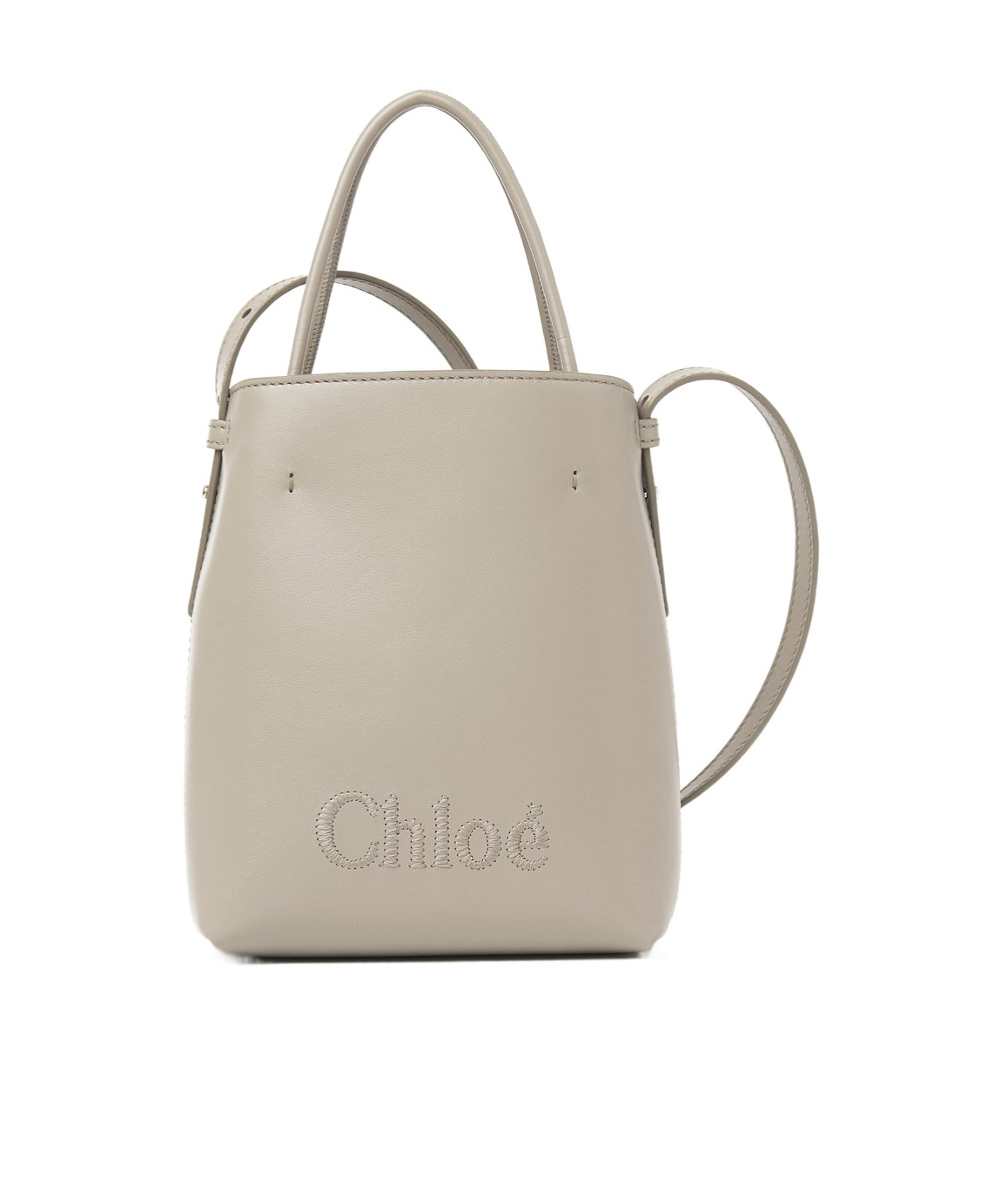 Chloé Micro Sense Tote Bag In Nude