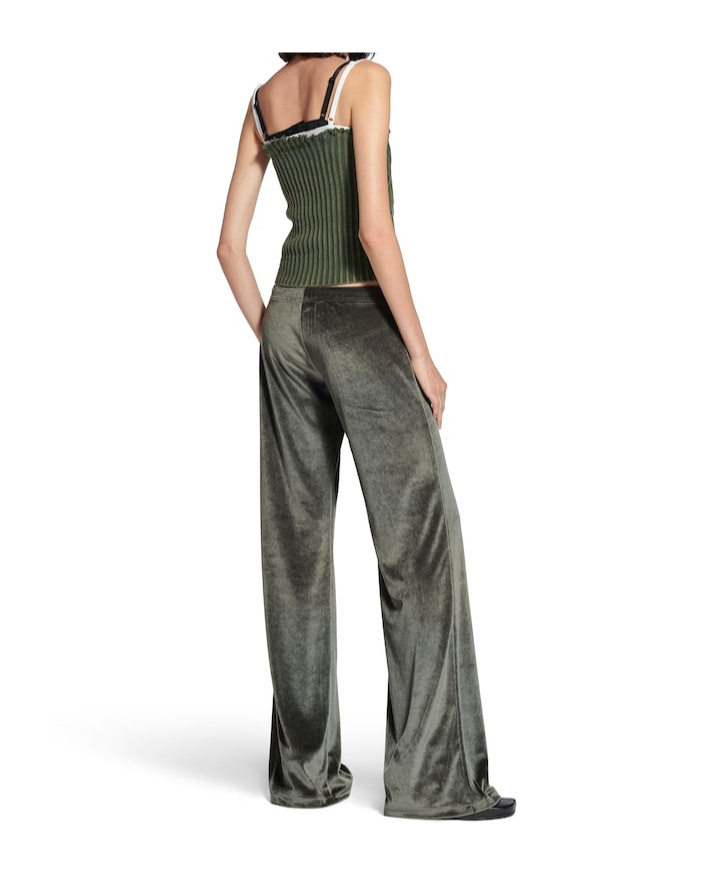 Balenciaga Velvet Sweatpants In Green