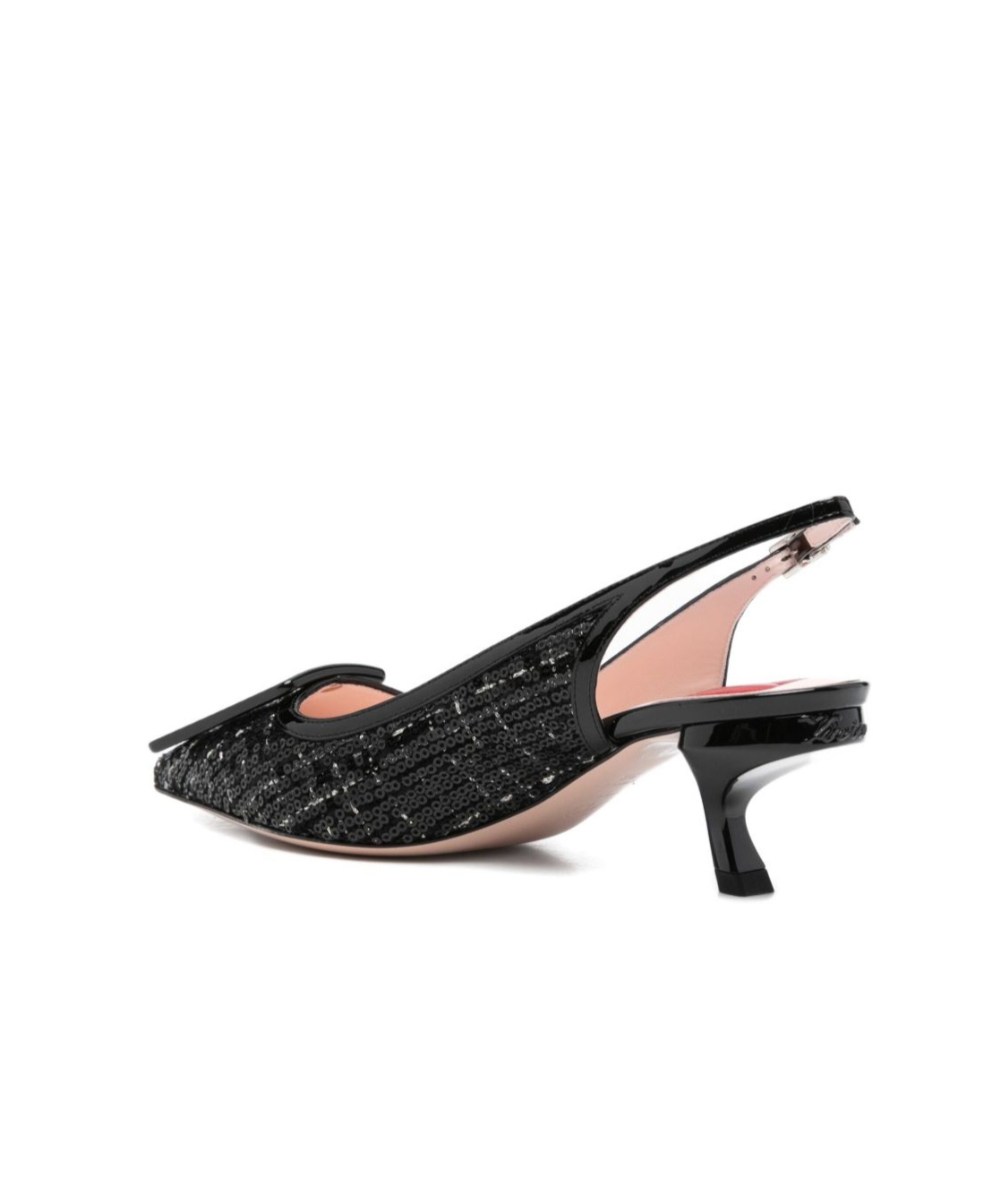 Roger Vivier Tweed Slingback Pumps In Black