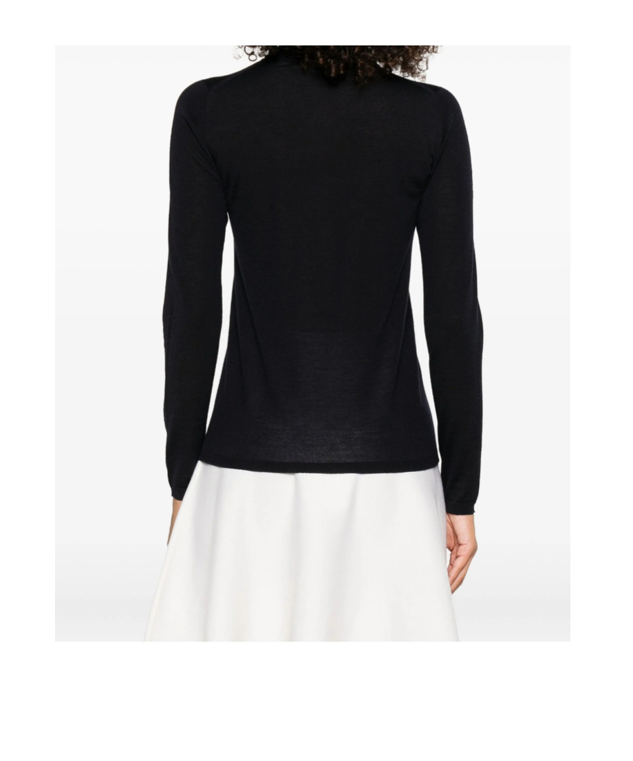 Max Mara Turtleneck Virgin-wool Sweater In Black