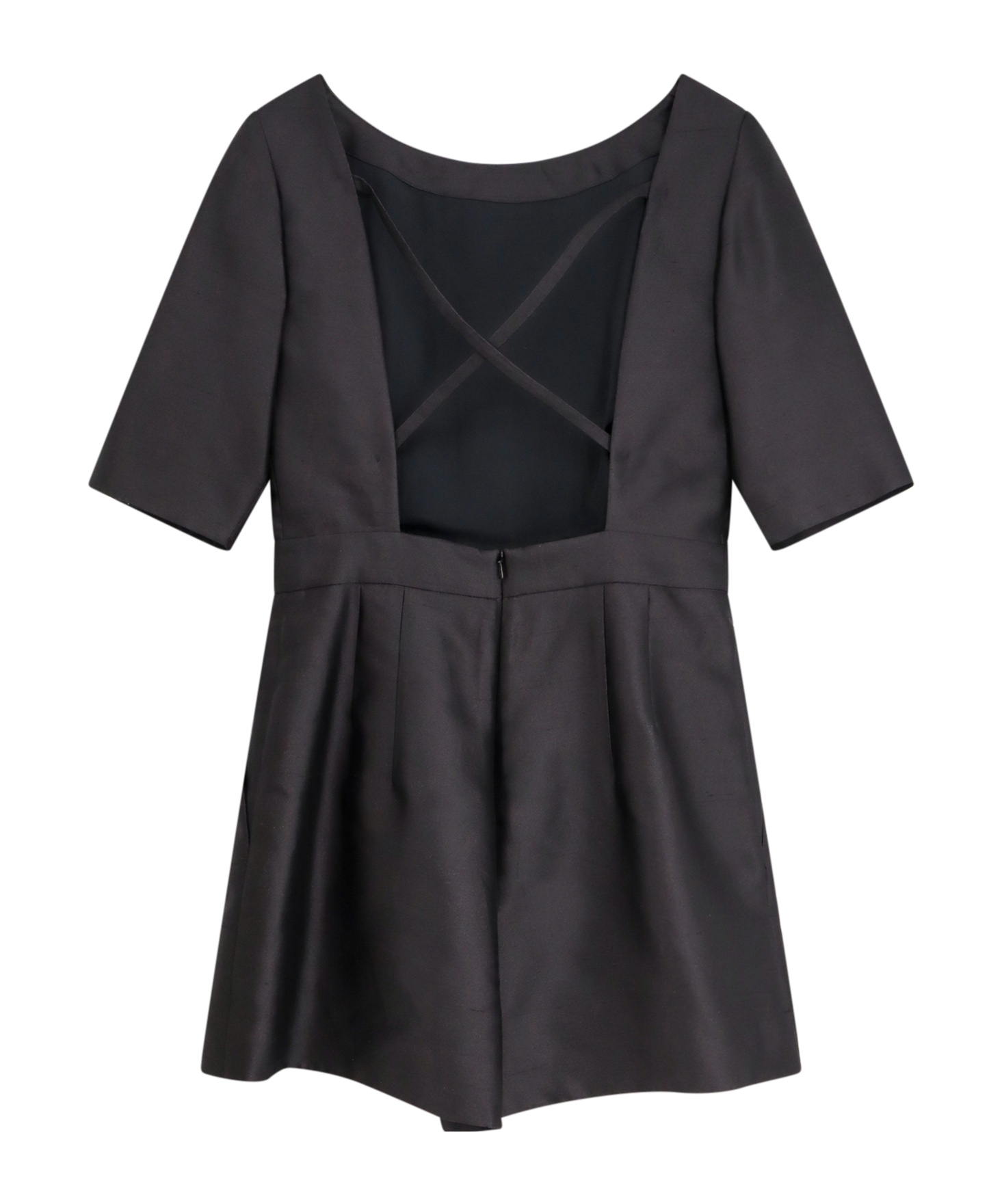 Shop Max Mara Sandalo Boat Neck Open-back Playsuit In Black