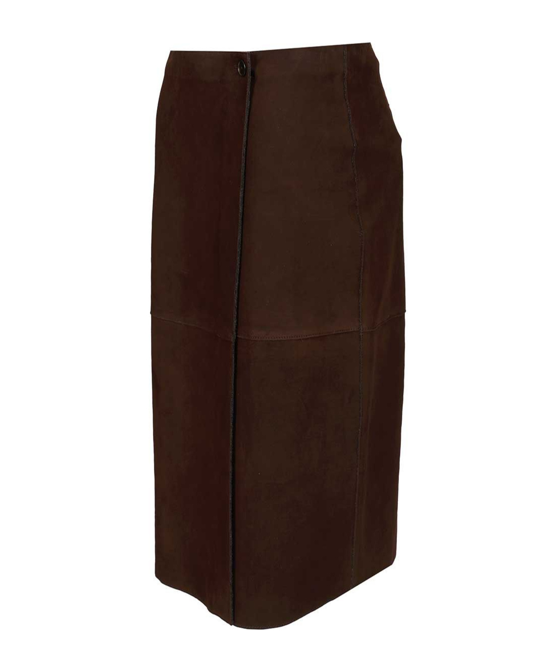 P.a.r.o.s.h Suede Midi Skirt In Brown