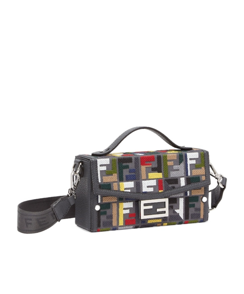 Shop Fendi Baguette Soft Trunk Tote Bag In Black