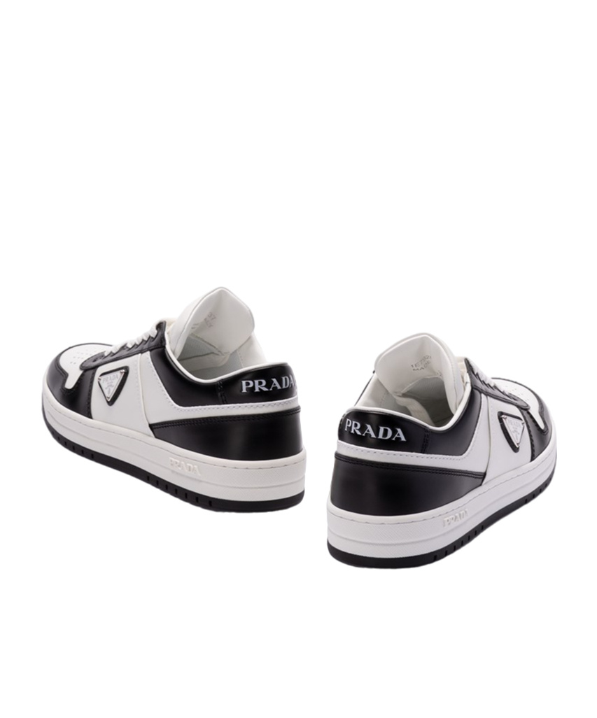 Prada Downtown Sneaker Aus Perforiertem Leder In White
