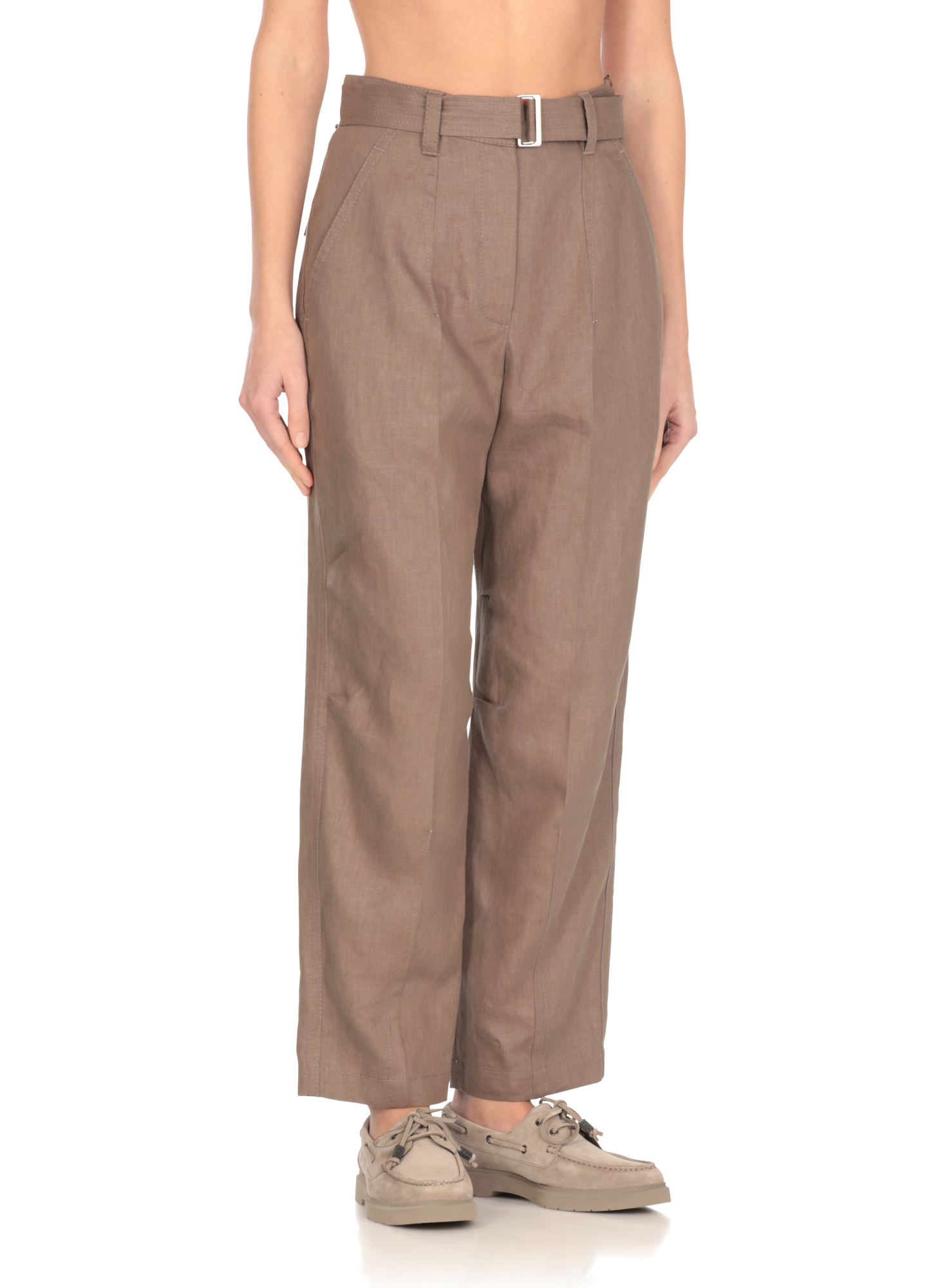 Brunello Cucinelli Straight Casual Pants In Nude
