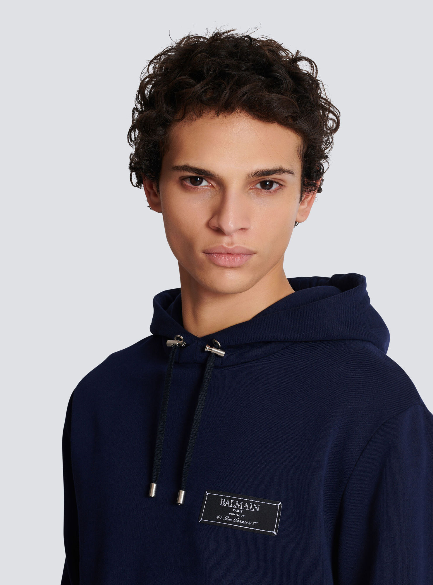 Balmain Hoodie Label Adjustable Hood In Black