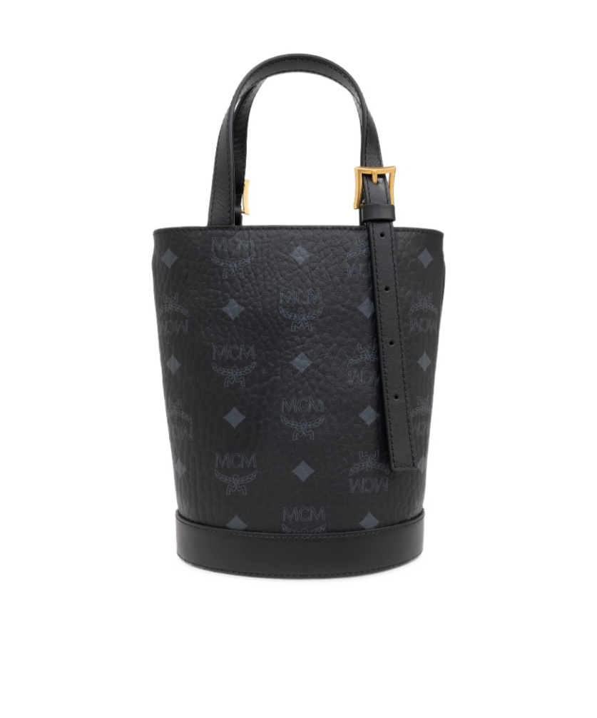 Mcm Logo Shoulder Bag In Black