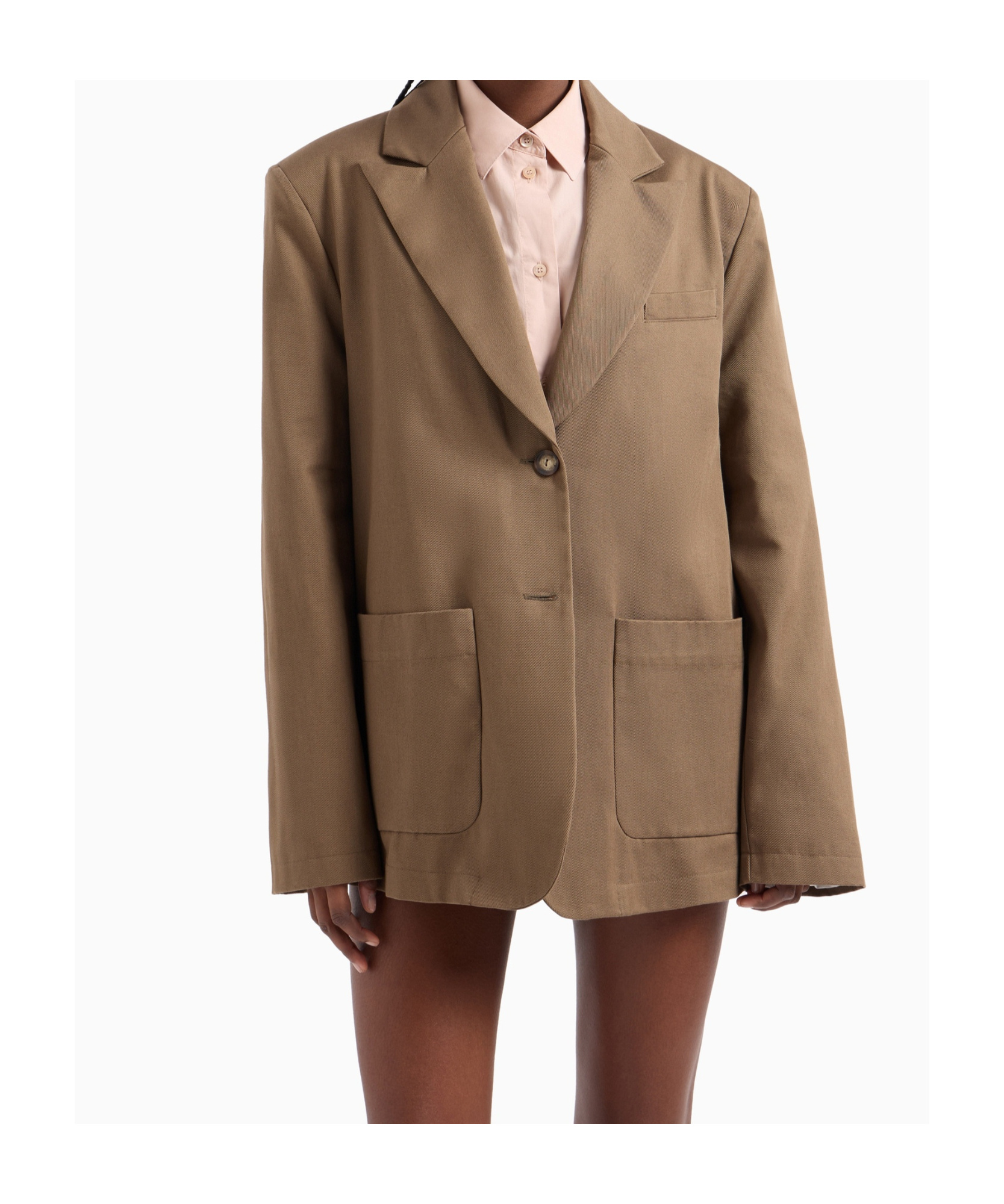 EMPORIO ARMANI GABARDINE-WEAVE BLAZER