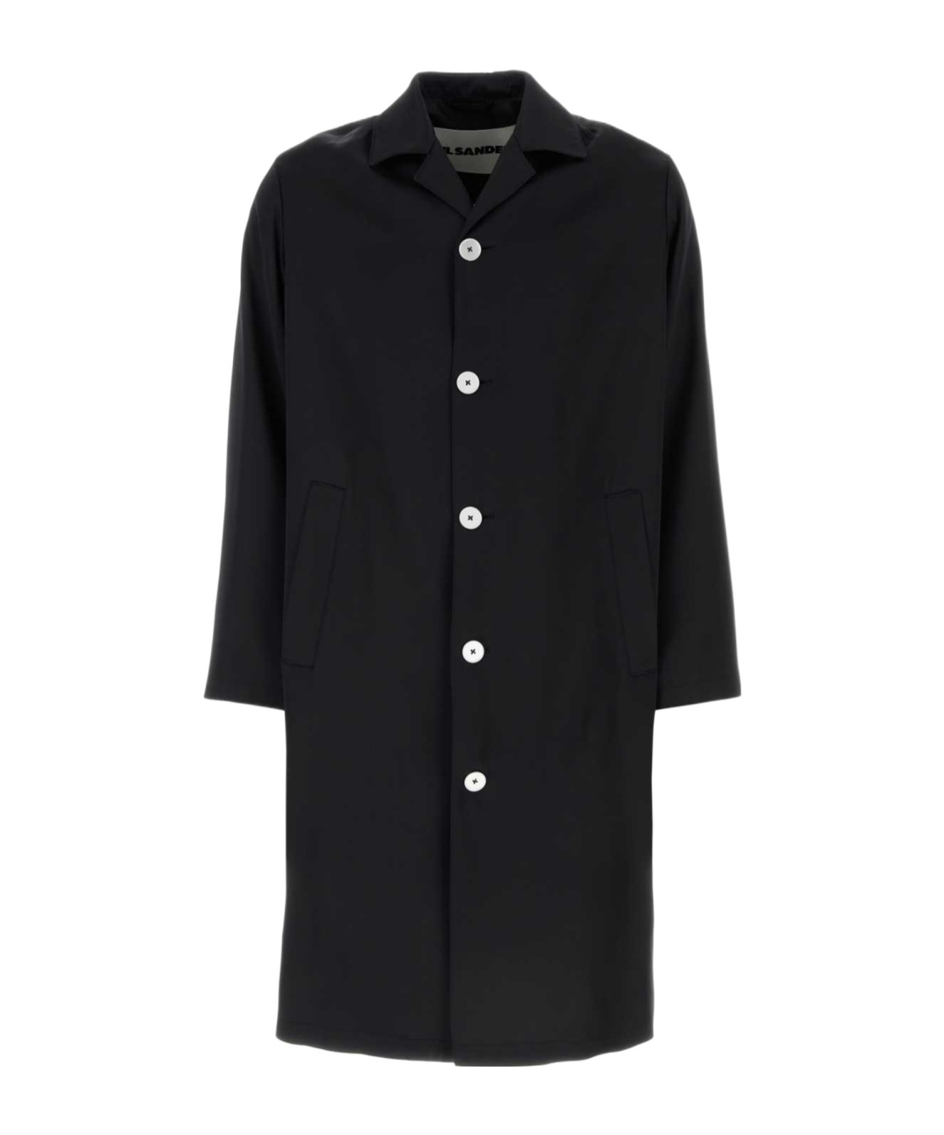 Jil Sander Button-down Single-breasted Coat In Black