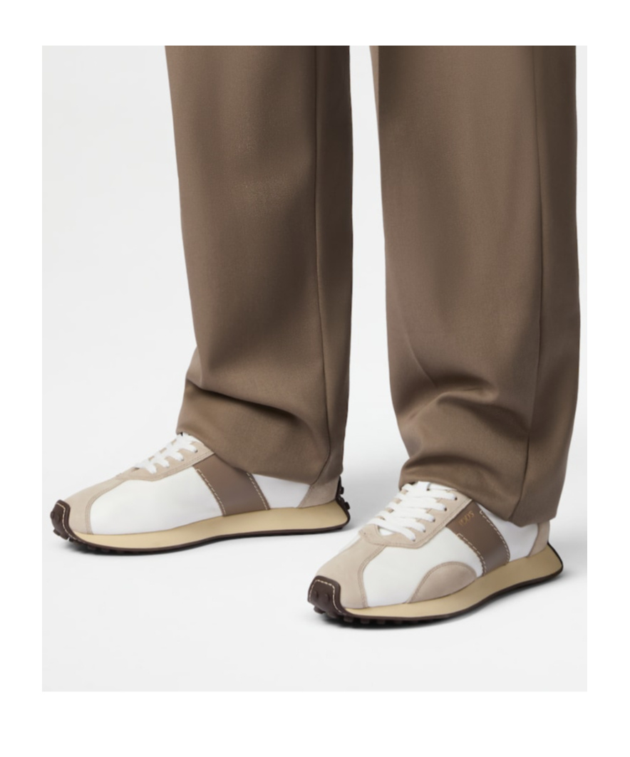 Tod's Multicolor Leather And Suede Sneakers In White