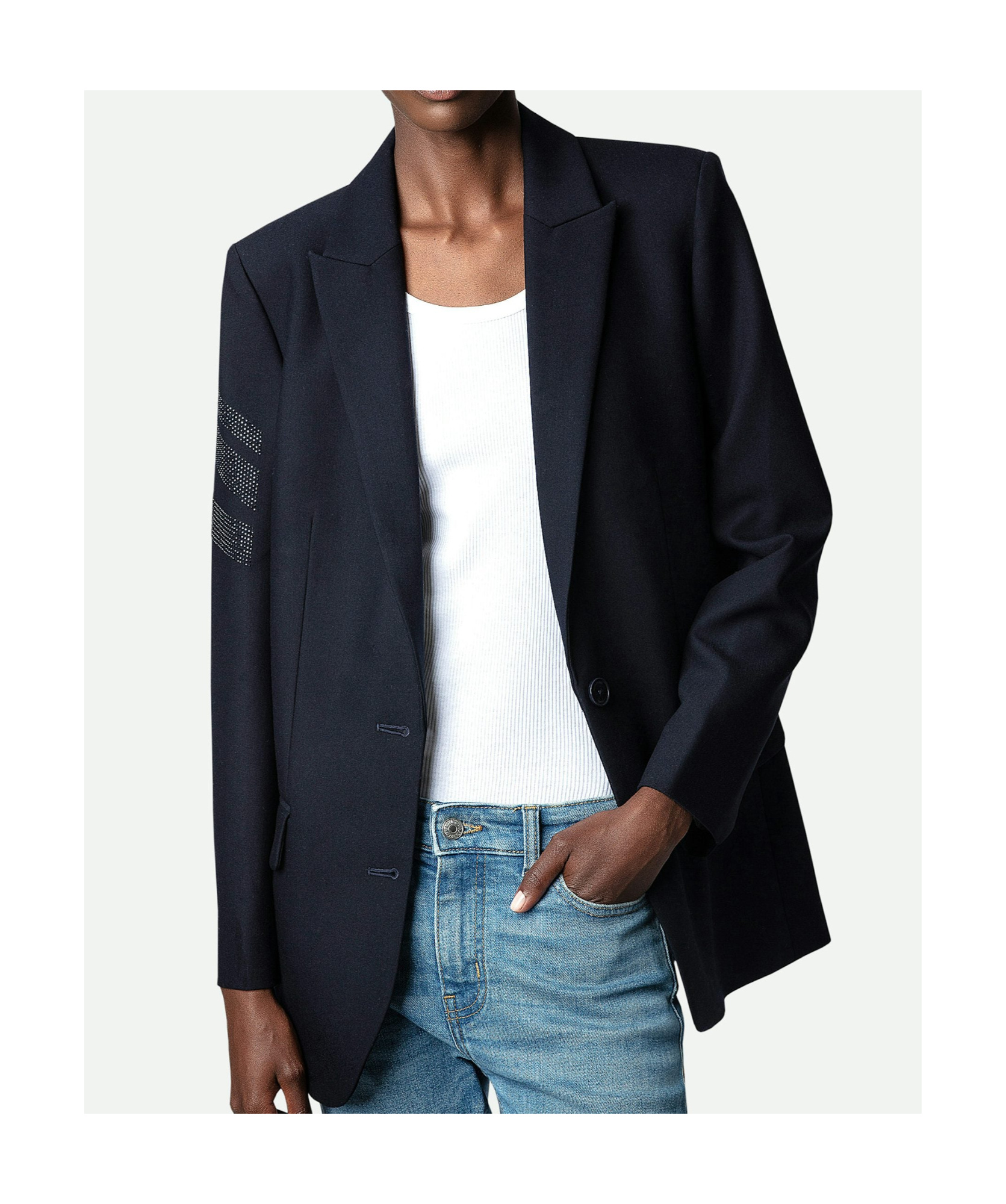 Zadig & Voltaire Long-sleeved Suit Coat In Black
