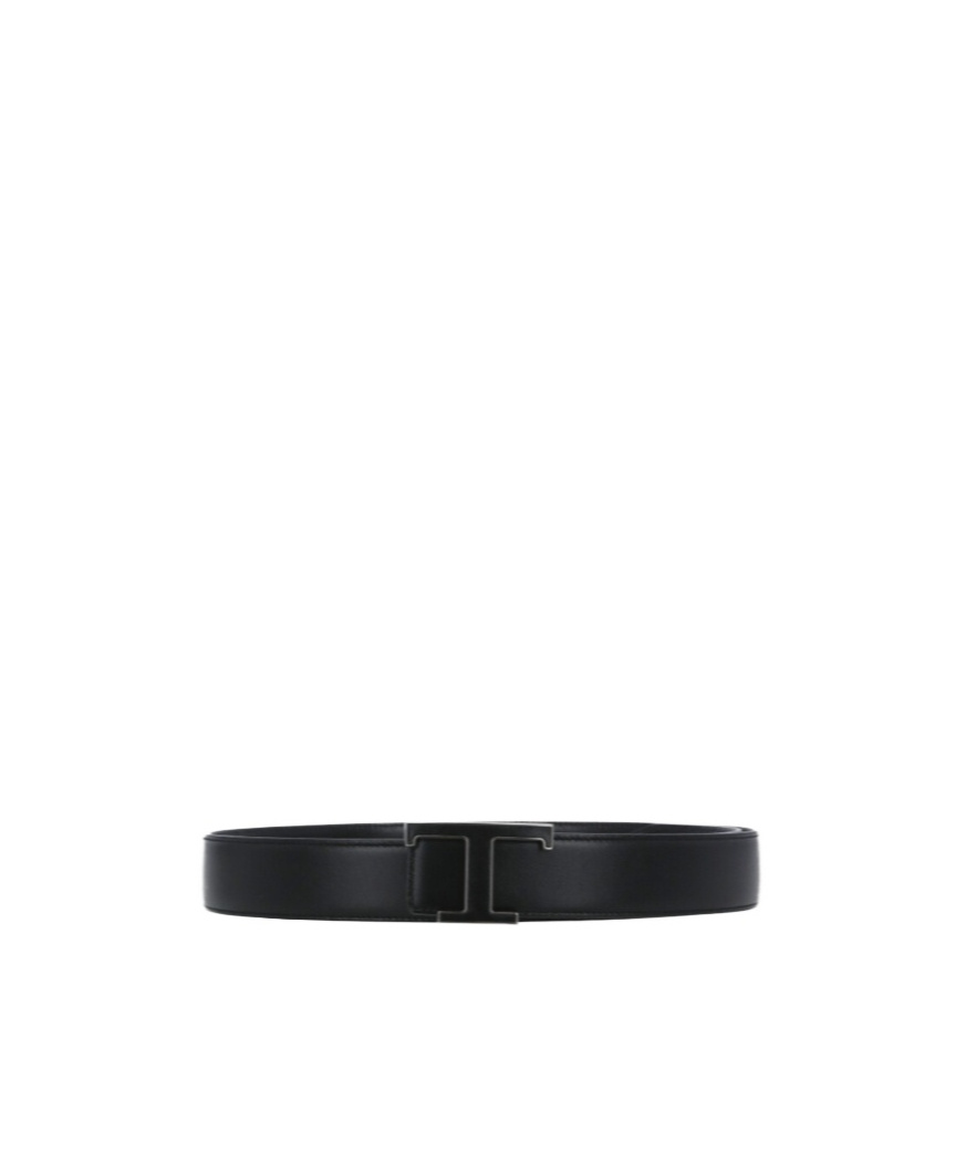 Tod's Logo-buckle Leather Belt In Black