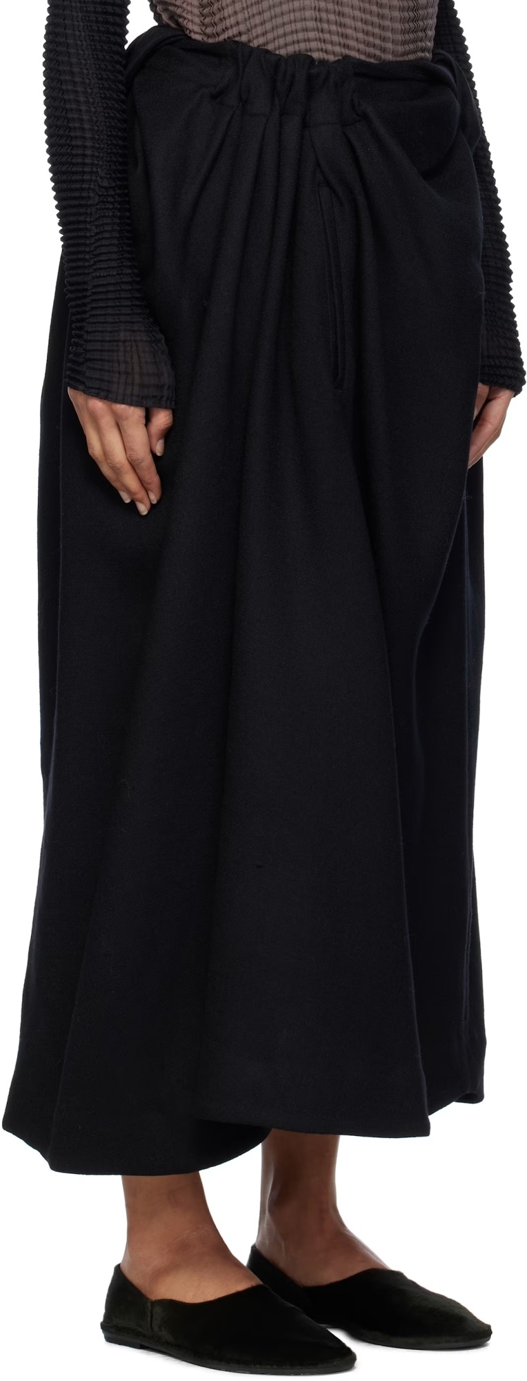 Issey Miyake Black Entwine Maxi Skirt In Black