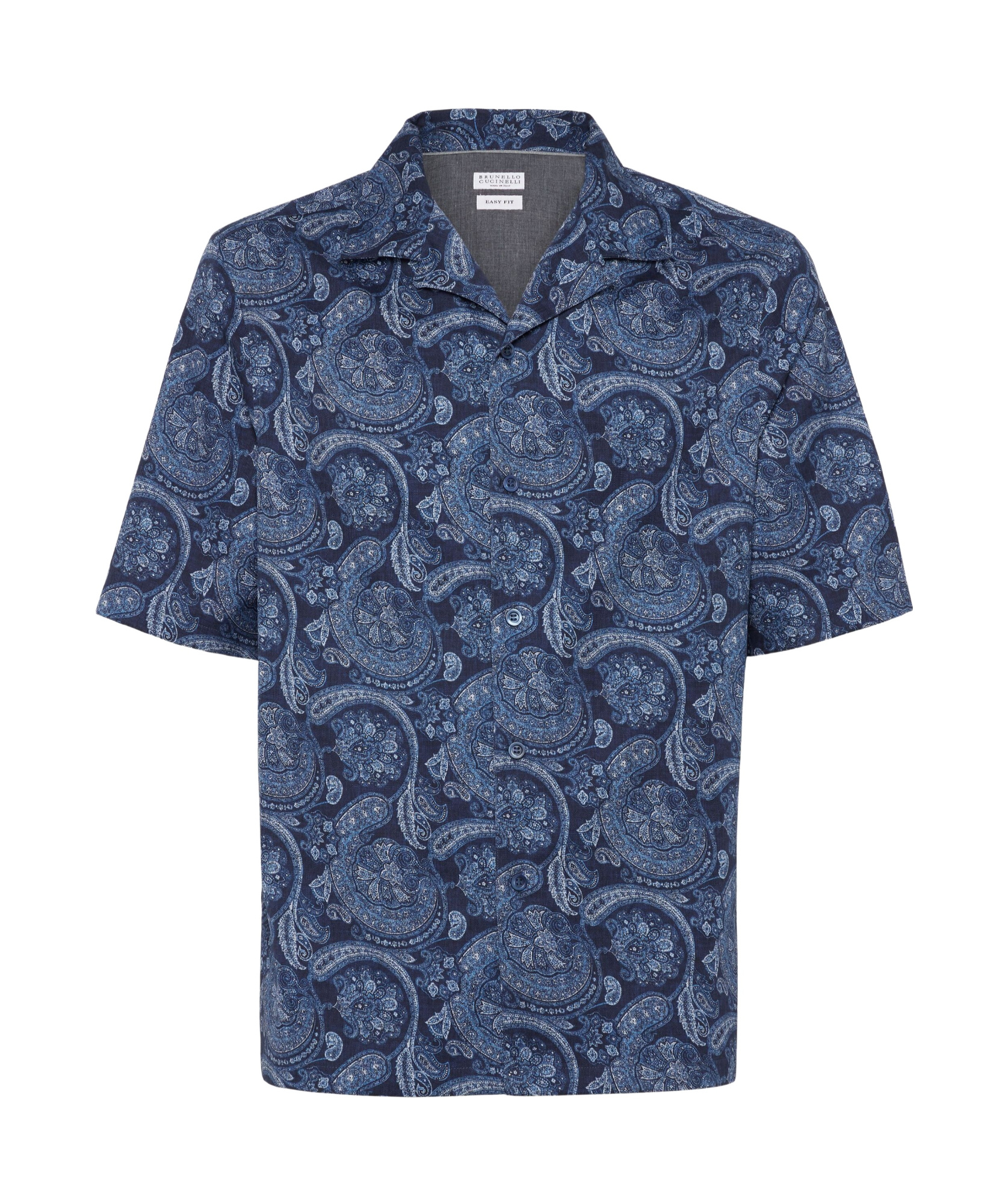 Brunello Cucinelli Paisley-print Cotton Shirt In Blue