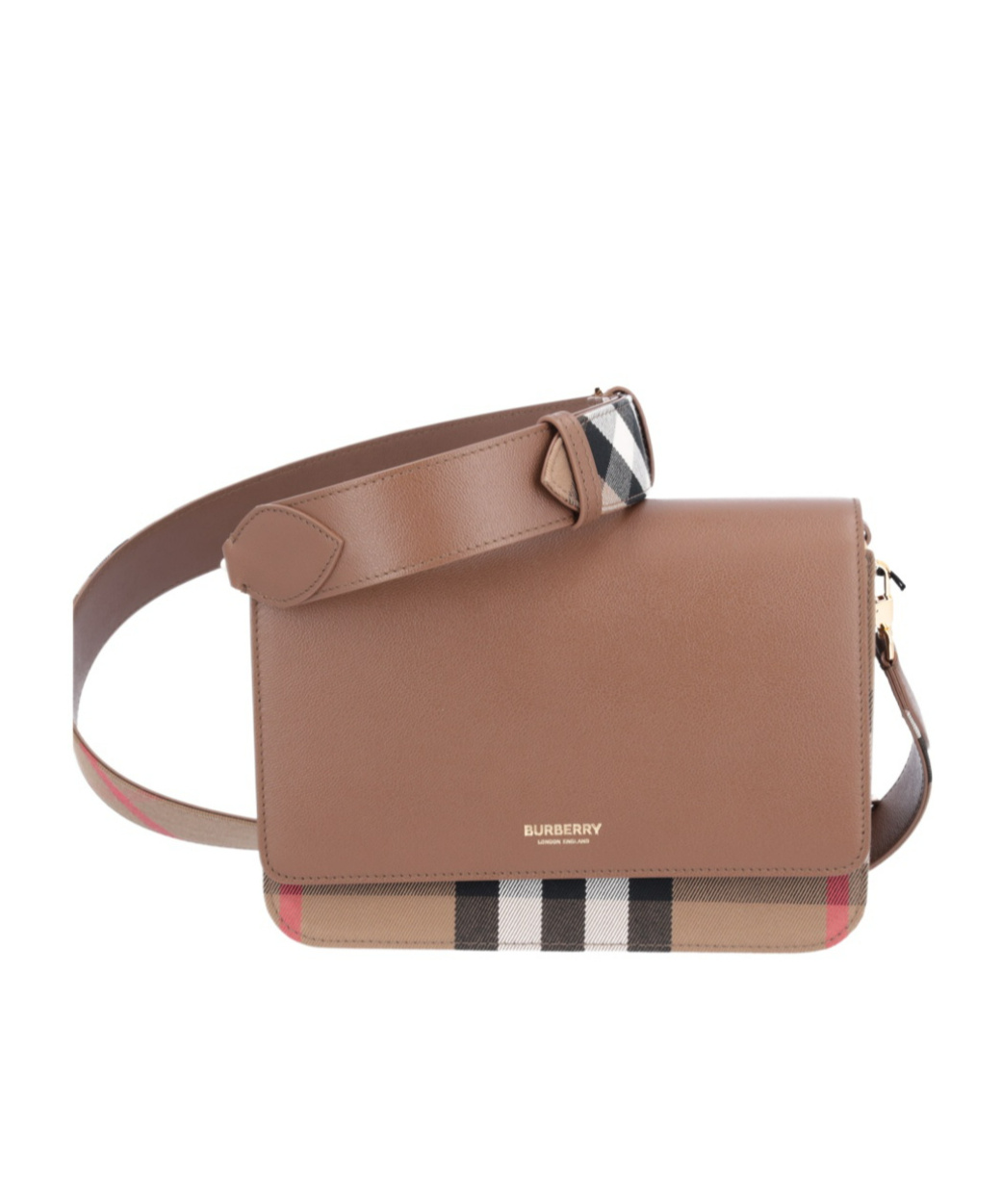 Burberry Logo Flip Shoulder Bag In Brown