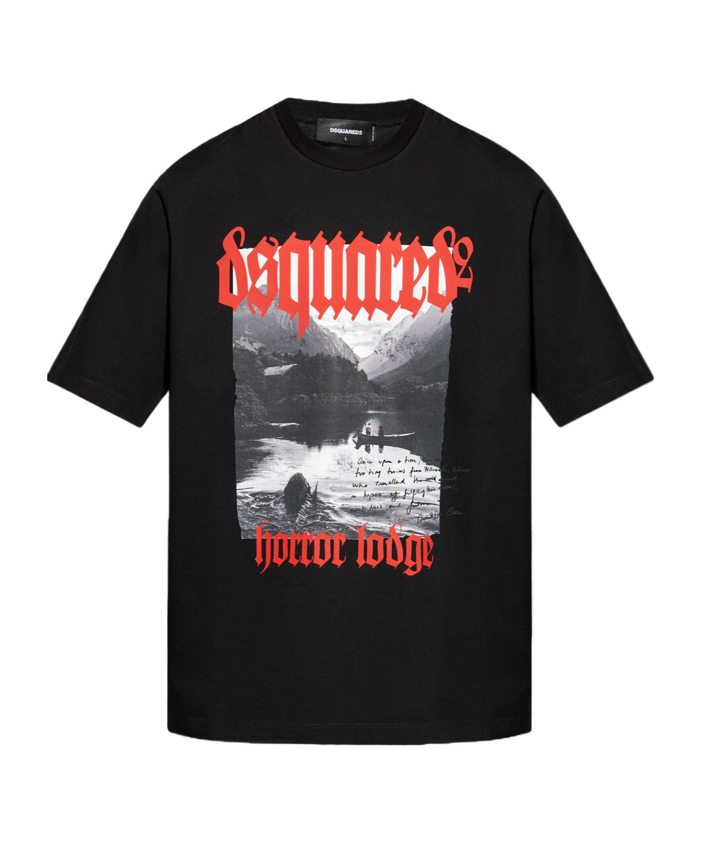Dsquared2 Graphic Printed Crewneck T-shirt In Black