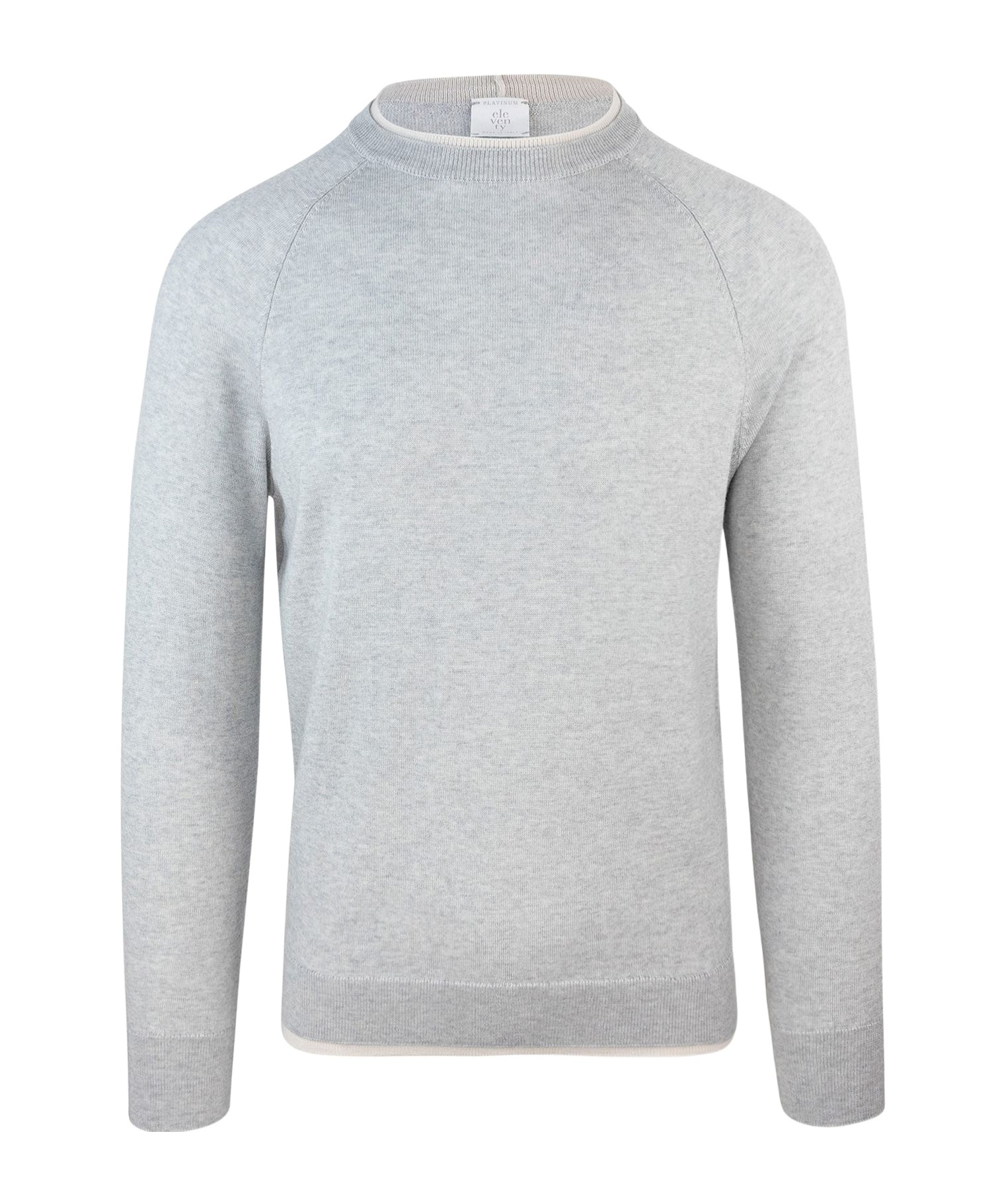 Eleventy Mock Neck Sweater With Ribbed Detailing And Contrast Accents