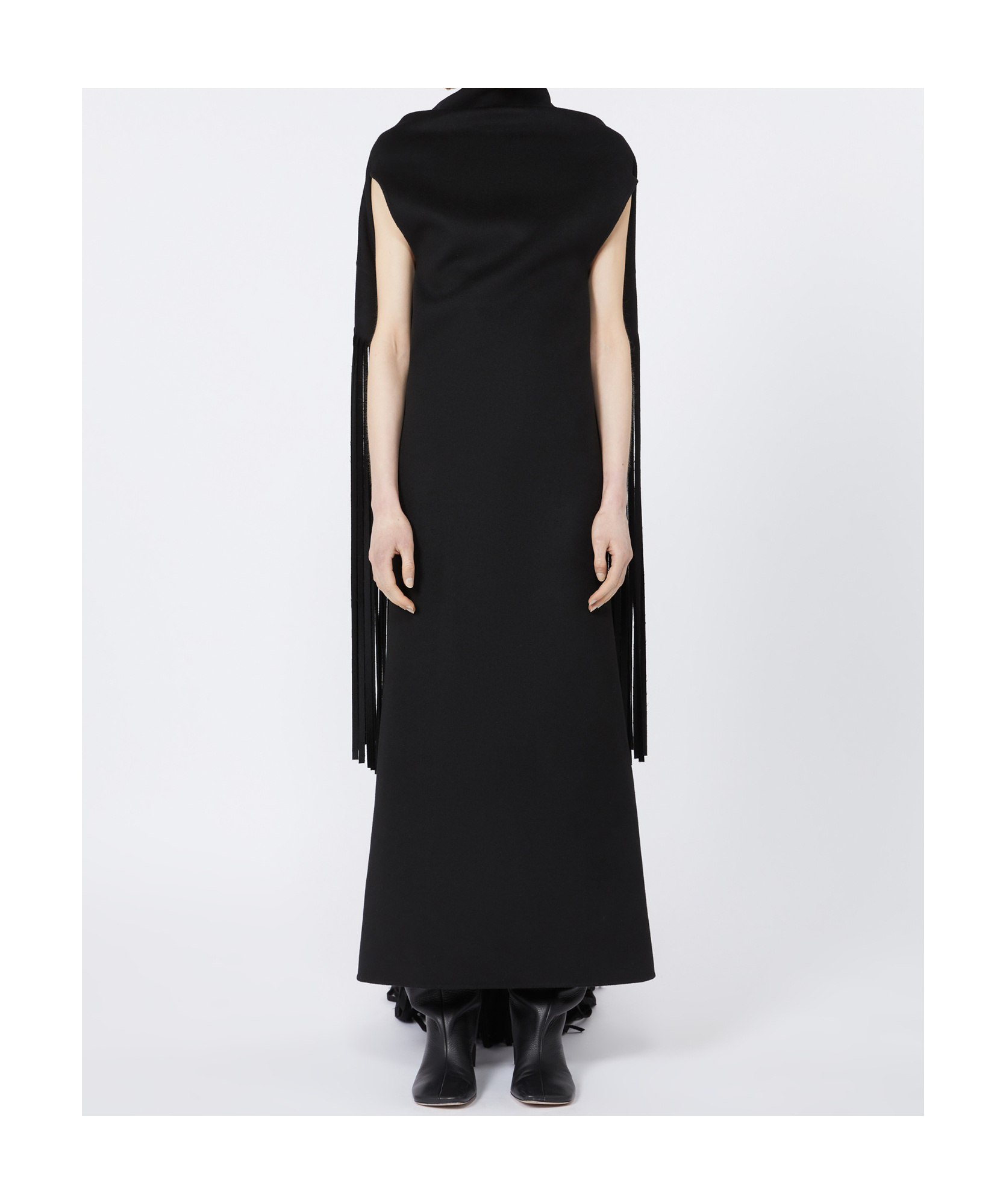 Sportmax Long Double-faced Pure Wool Dress - Runway In Black