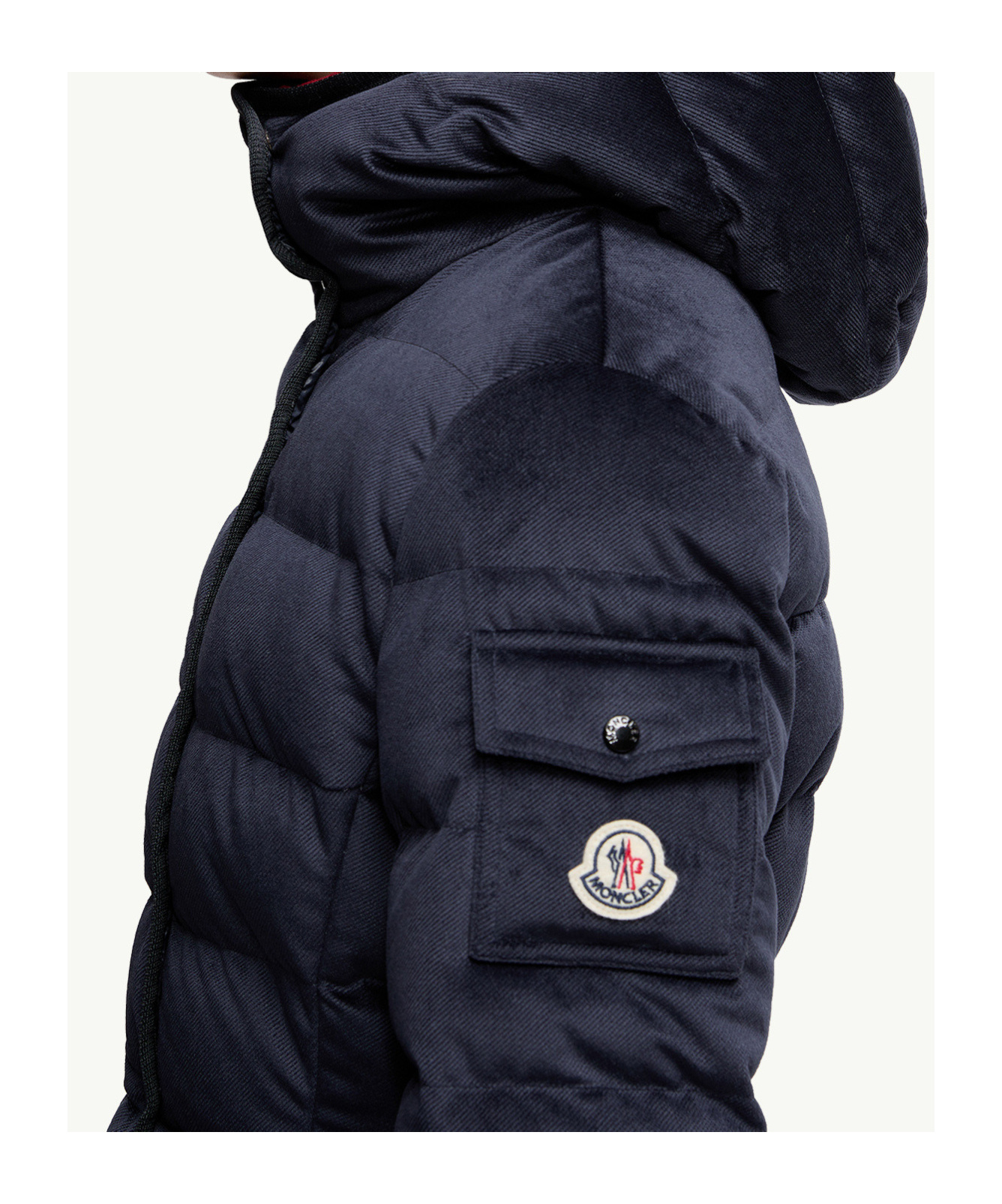 Moncler Hooded Puffer Jacket In Blue