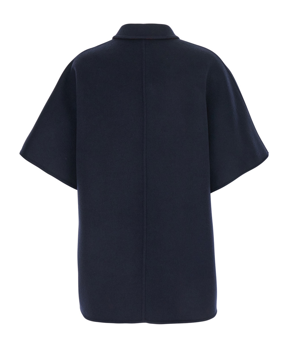 Gucci Reversible Blue Coat With Gg Pattern Women In Black