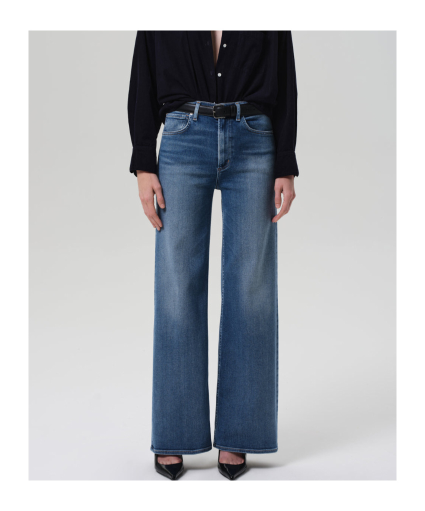 Citizen Of Humanity Lyra Long Wide Leg In Blue