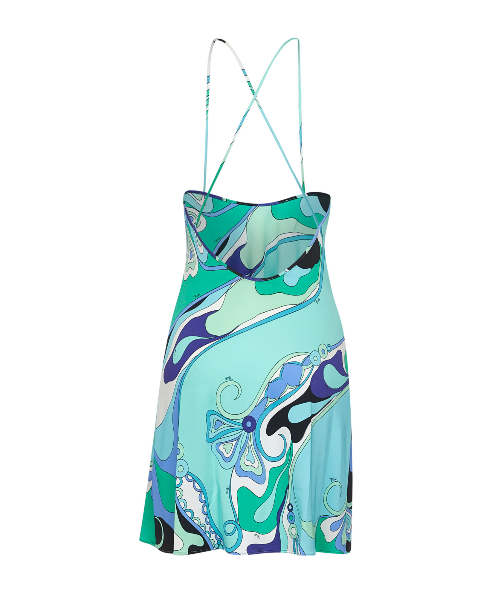 Pucci Spaghetti Strap Dress In Blue