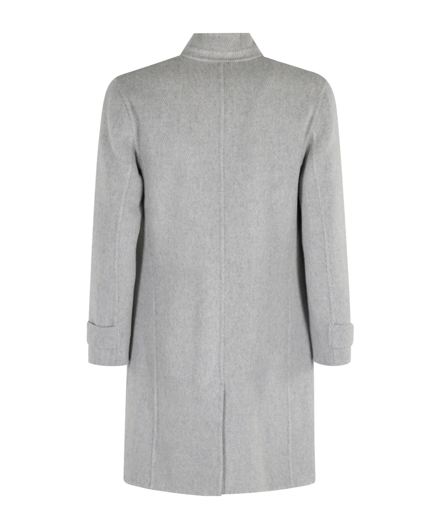 Eleventy Wool-cashmere Blend Coat With Stand Collar In Gray