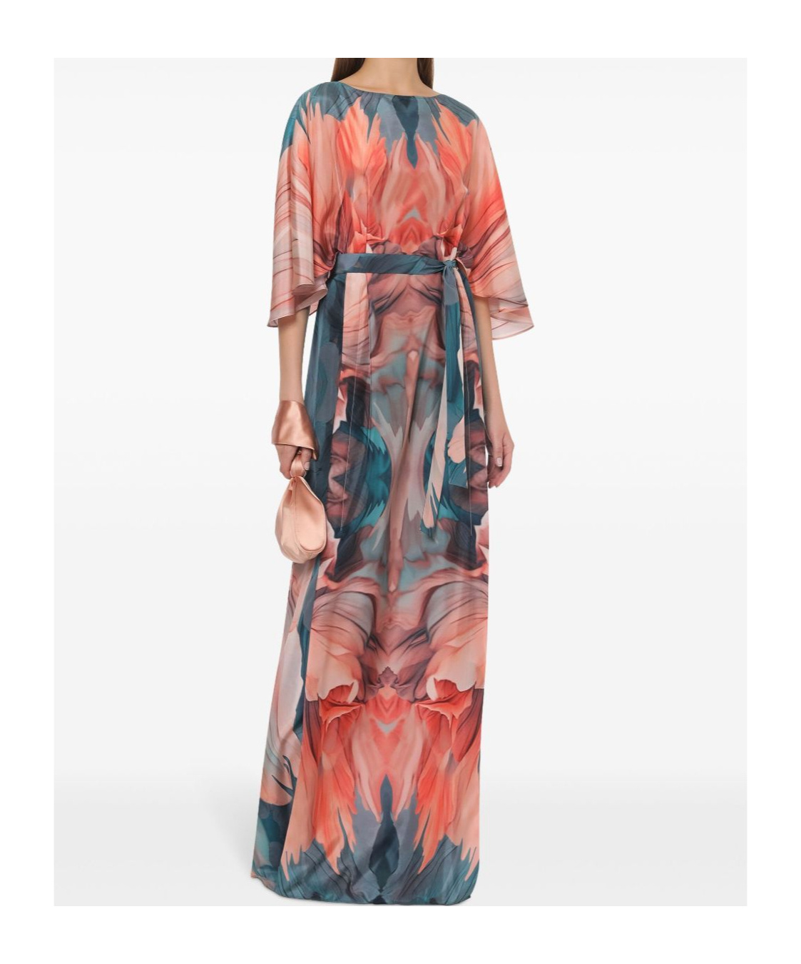 Alberta Ferretti Dress In Habotai With Petal Print