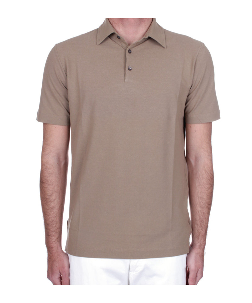 Zanone Short-sleeved Polo Shirt In Nude