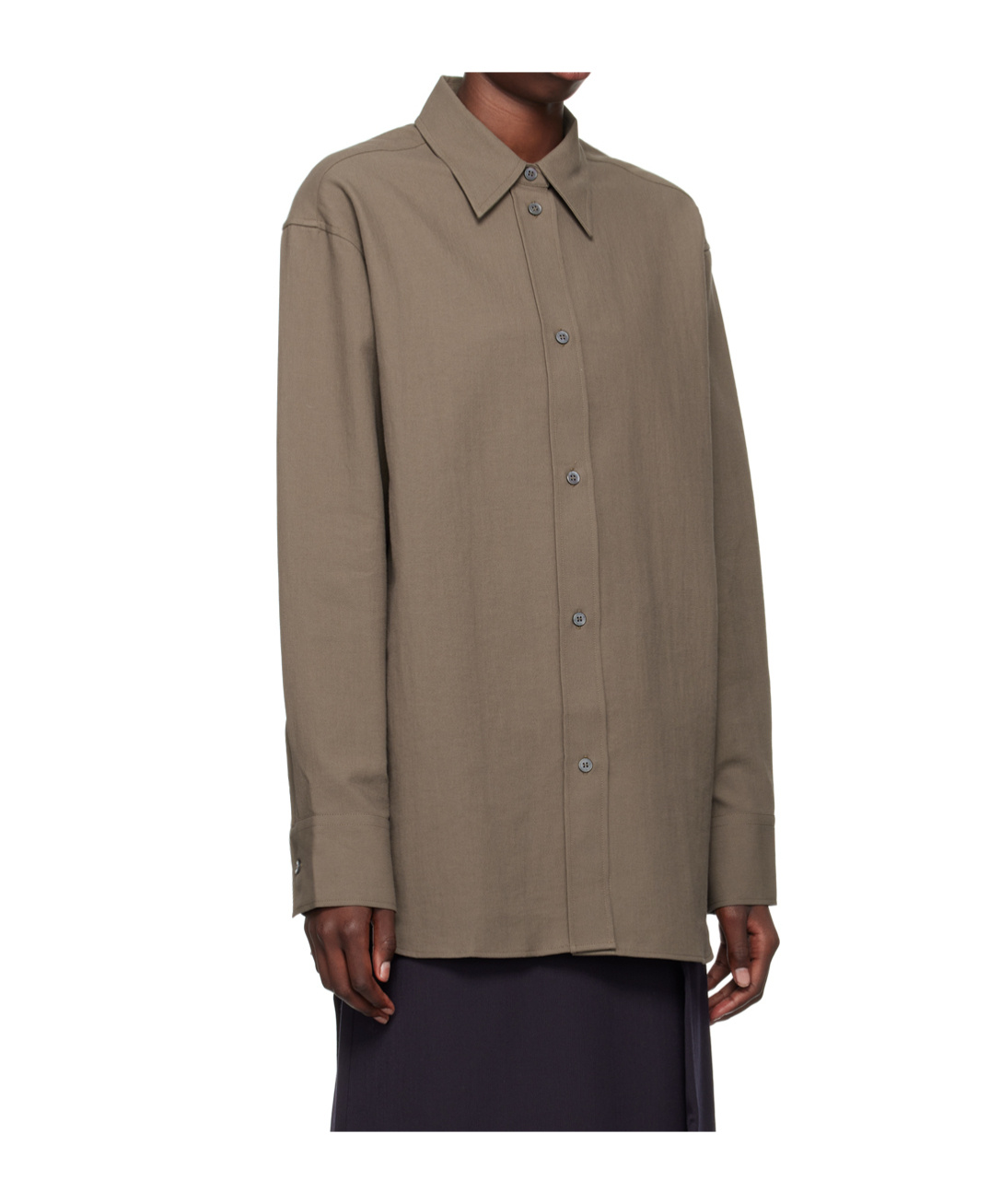 Studio Nicholson Lapel Long-sleeved Shirt In Brown