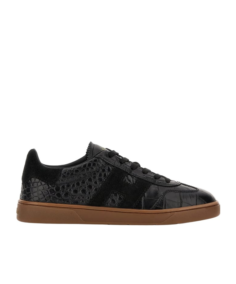 Hogan Cool Embossed Lace-up Sneakers In Black