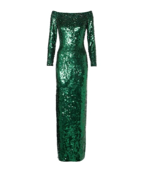 Jenny Packham Ballroom Blitz Sequined Gown In Green