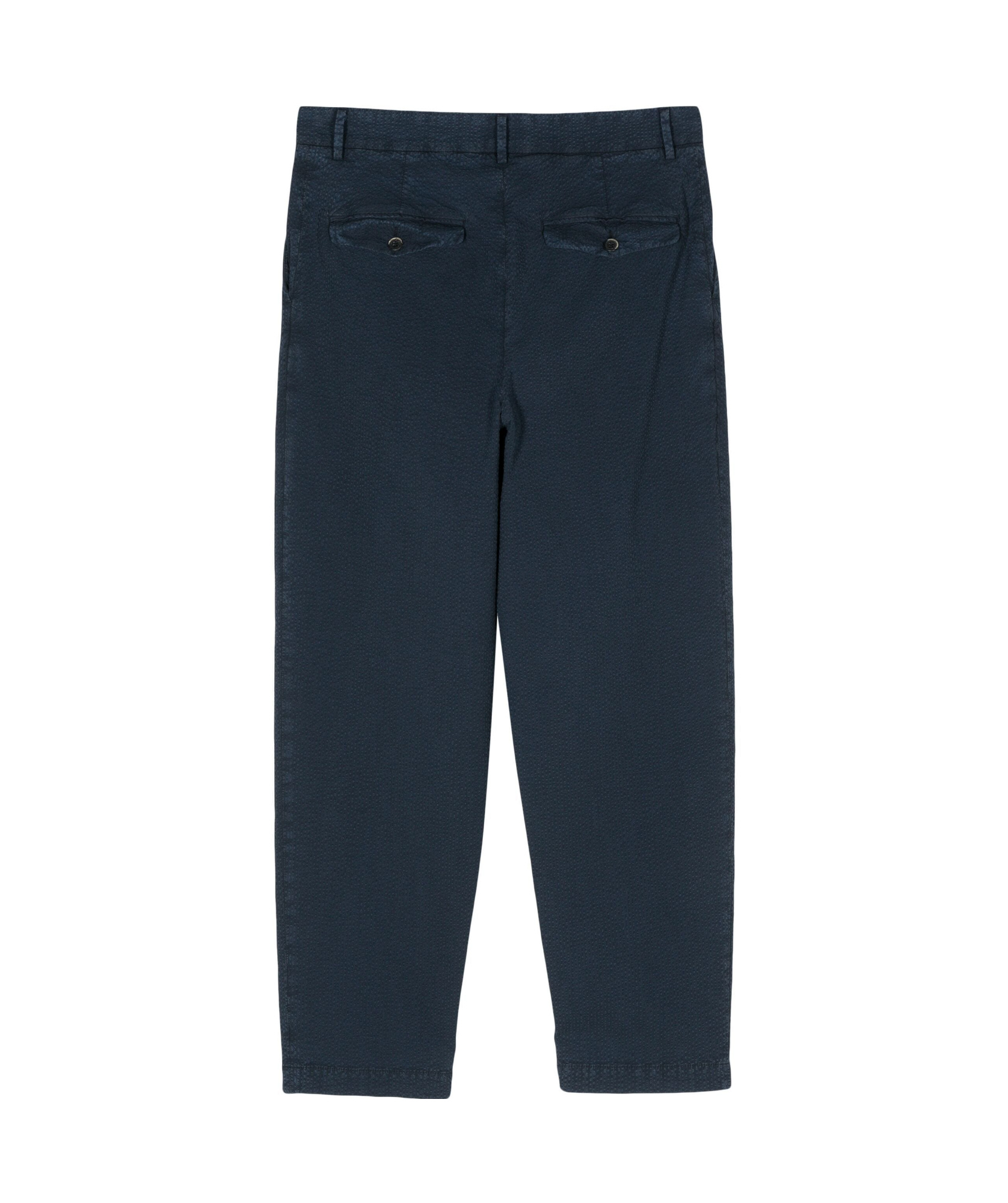 Shop Barena Venezia Textured Tapered Cotton Trousers In Black