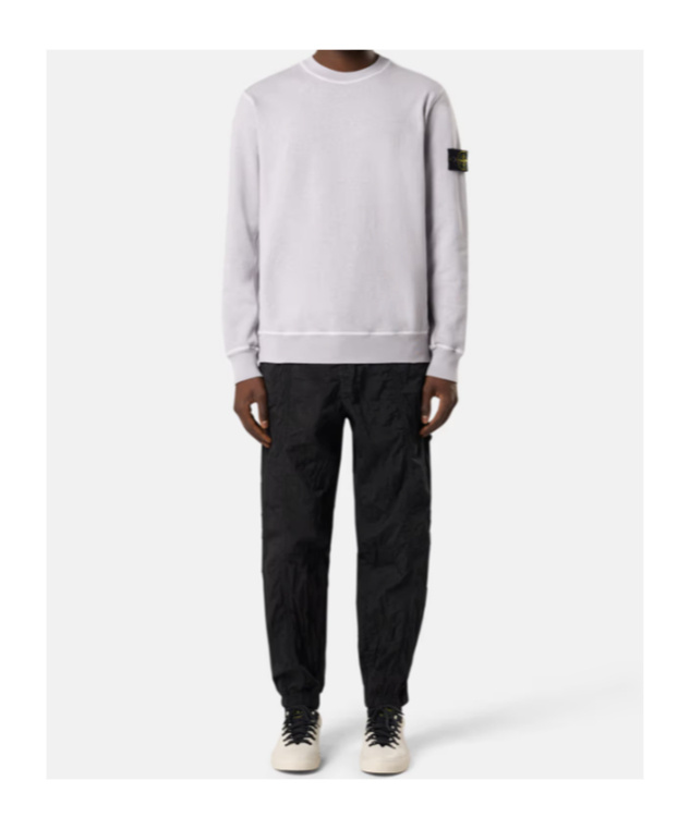 Stone Island Compass-badge Crewneck Sweatshirt In Purple