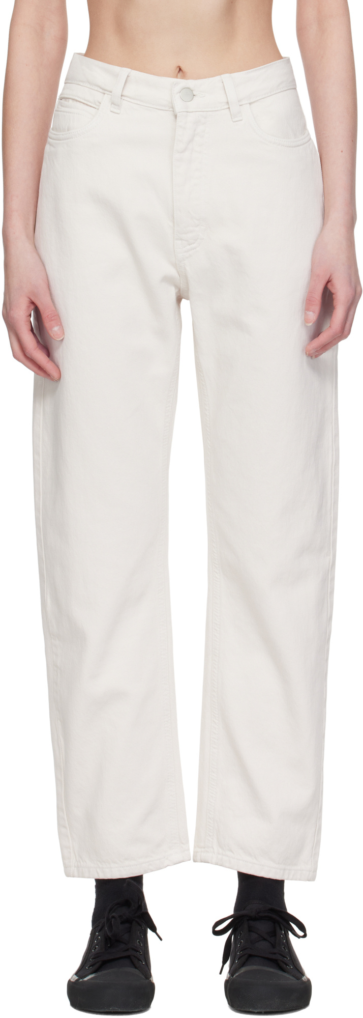 Studio Nicholson Belt Loop Jeans In White
