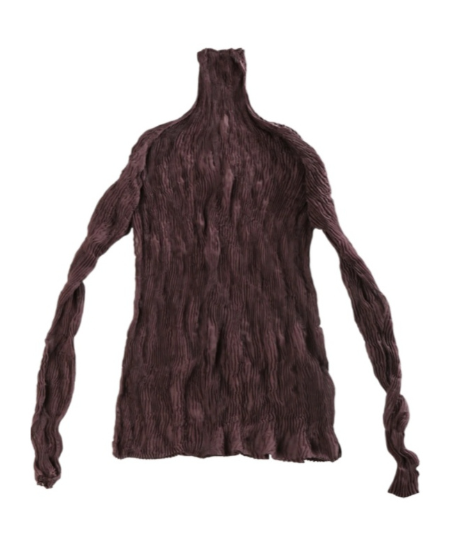 Issey Miyake Long-sleeved Pleated Blouse In Black