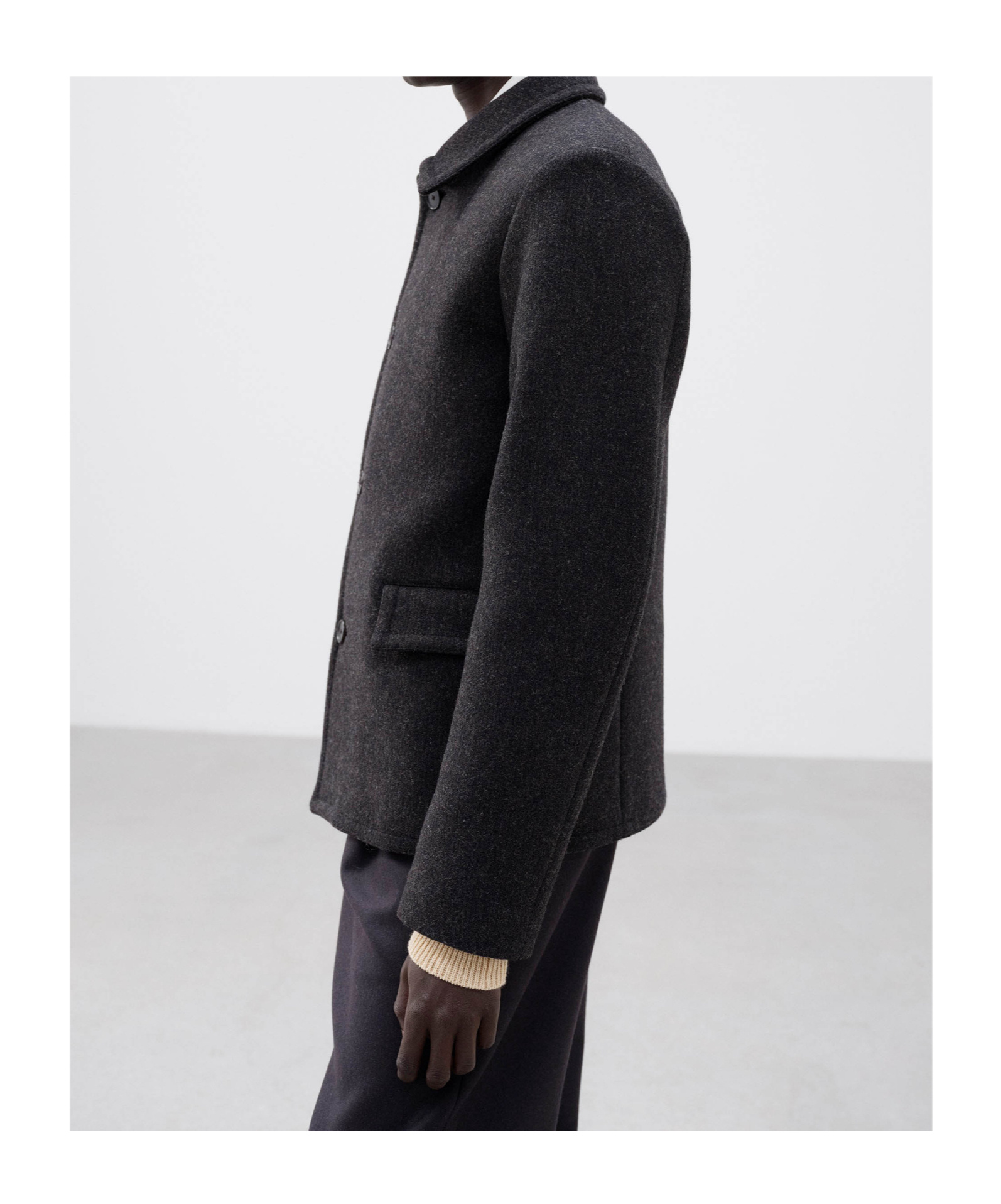 Auralee Shetland Wool Double Cloth Blouson In Black