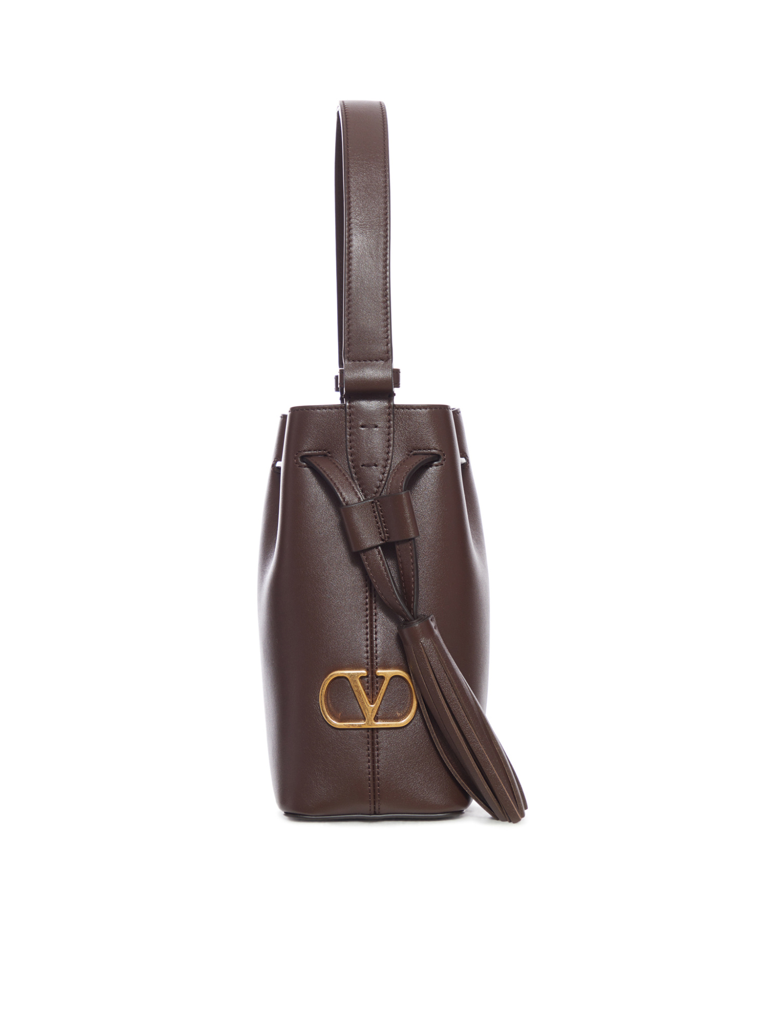 Valentino Small Drawstring Bag In Brown