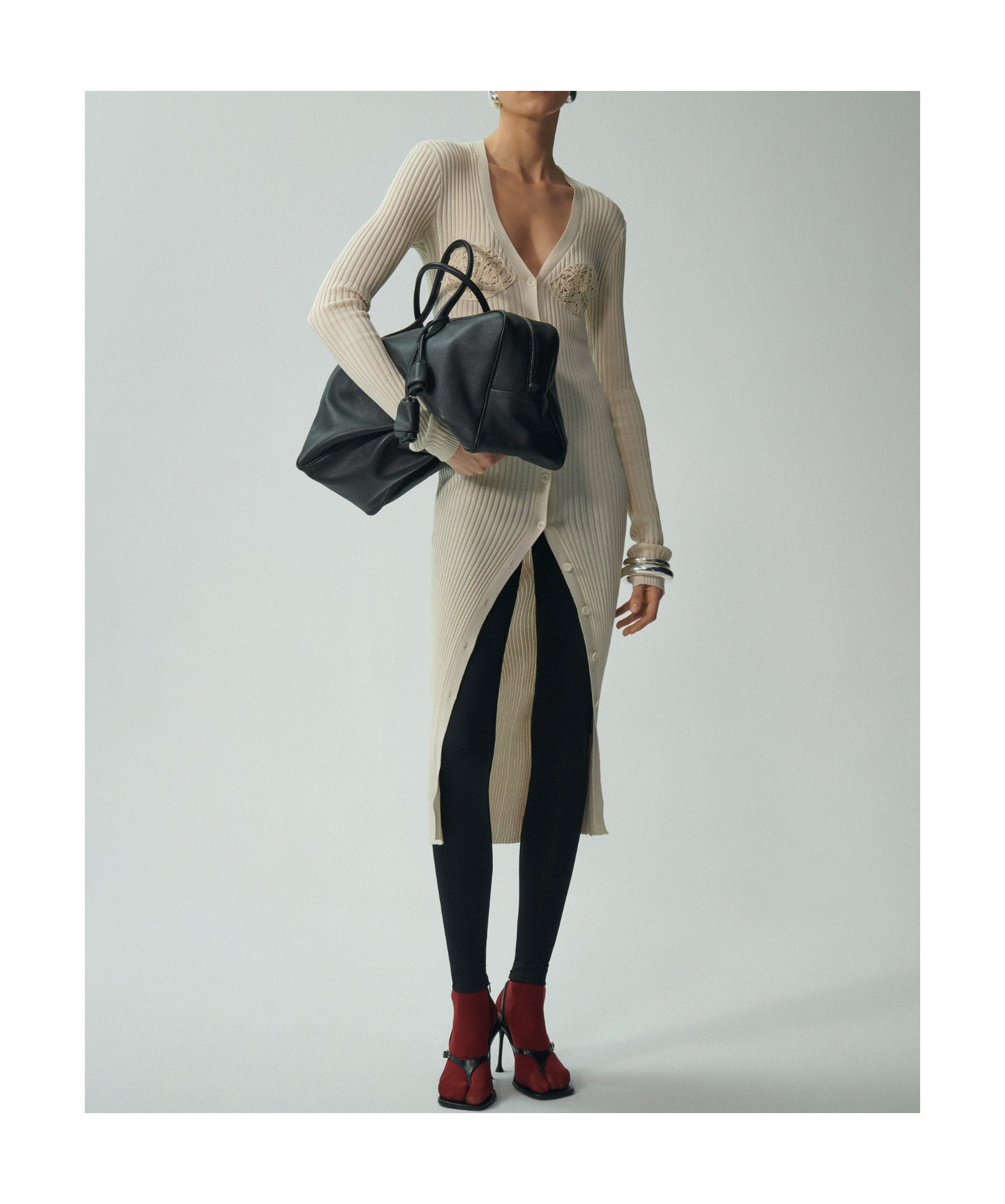 Magda Butrym Long-sleeved Dress In Nude