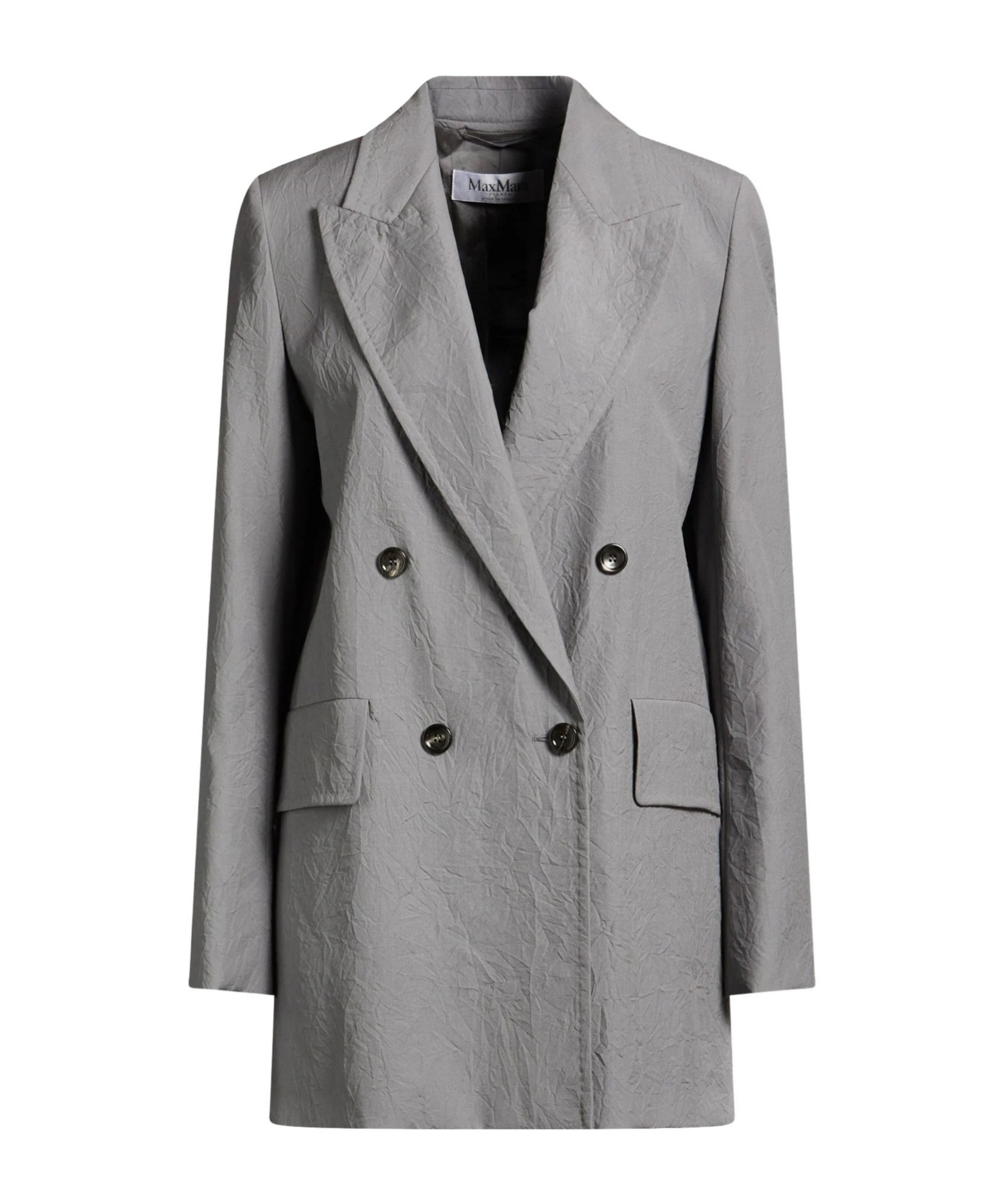 Max Mara Double-breasted Blazer In Gray