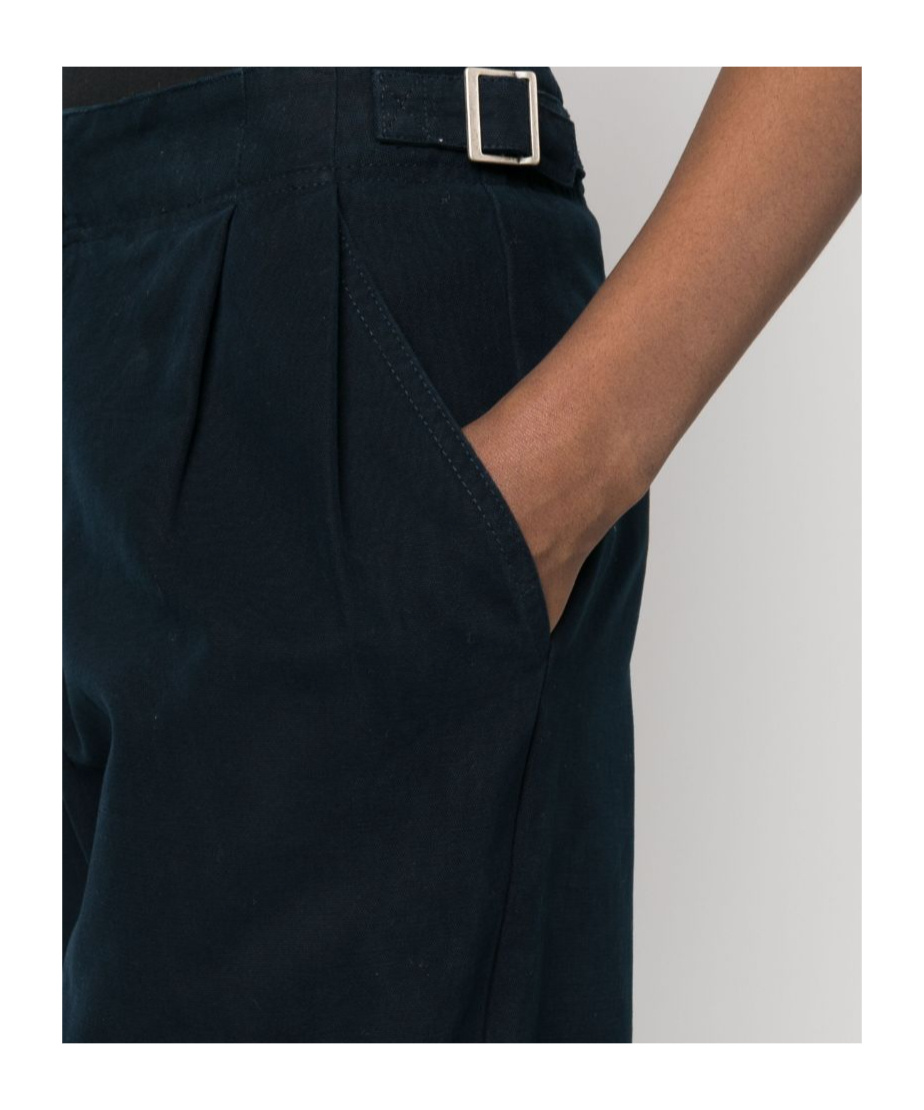 Apc Pleat-detail Wide-leg Cotton Trousers In Black
