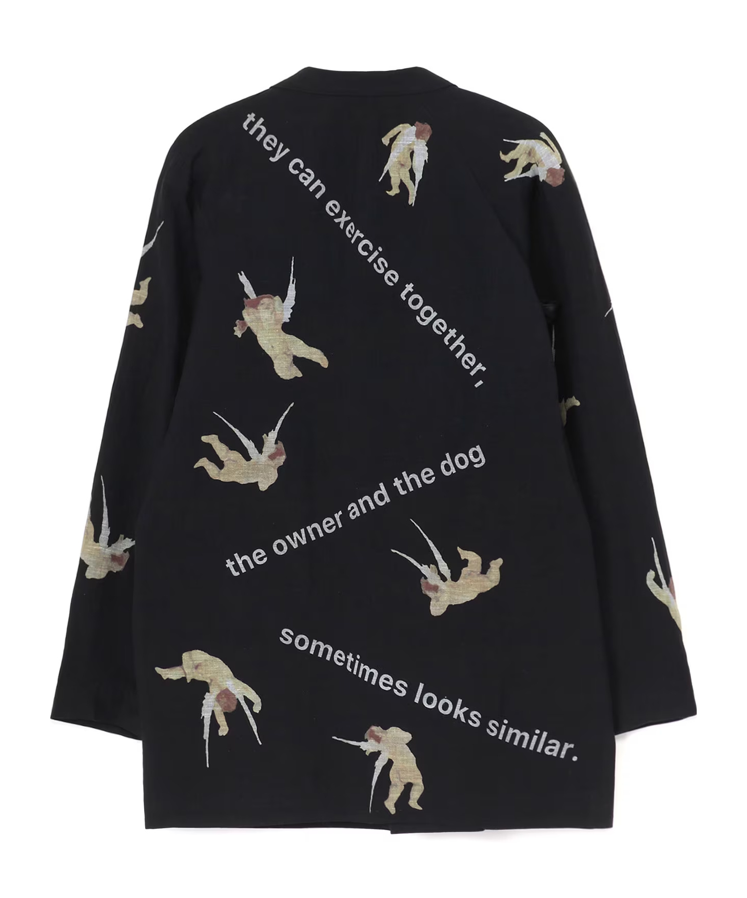 Yohji Yamamoto Angel Pattern Casual Jacket In Black
