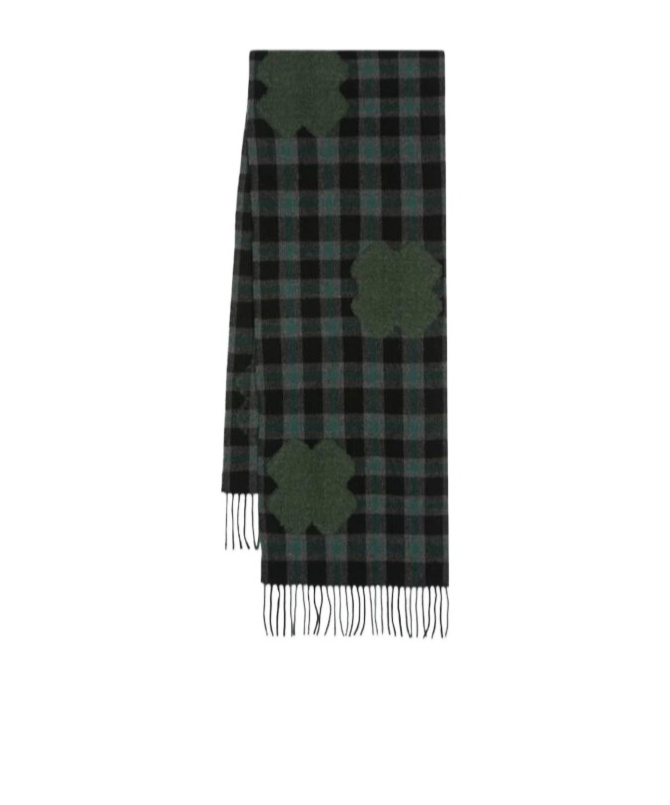 Henrik Vibskov Cross-motif Plaided Scarf In Black