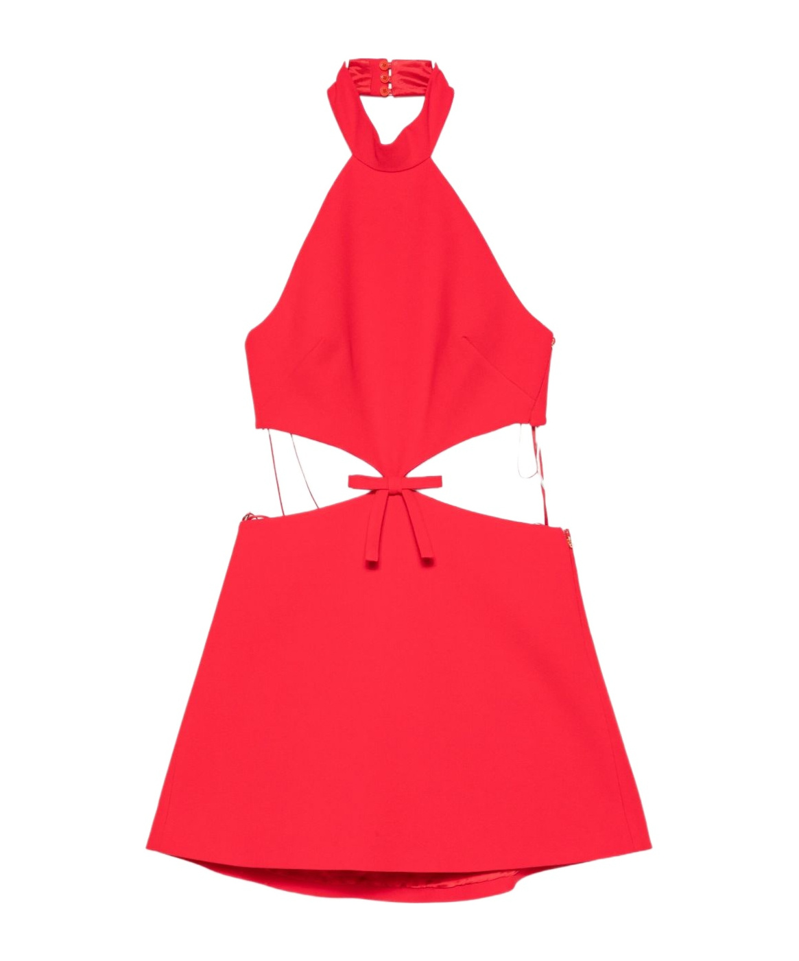 Casablanca Halterneck Cut-out Mini Dress In Red