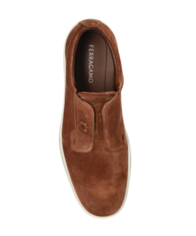Ferragamo Alfie Suede Loafers In Brown