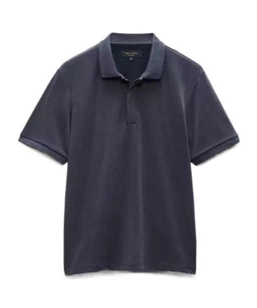 Rag & Bone Short-sleeved Polo Shirt In Blue