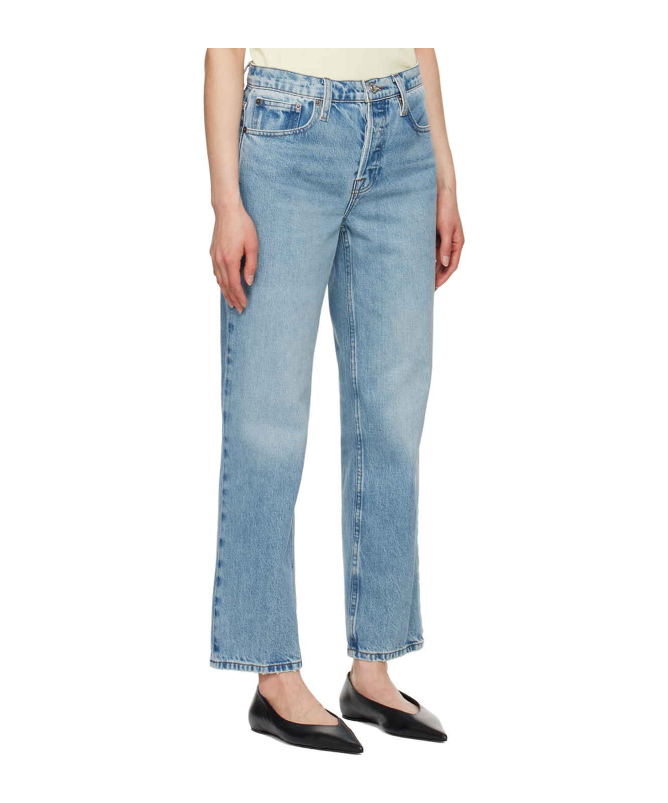 Frame Belt-loop Jeans In Blue
